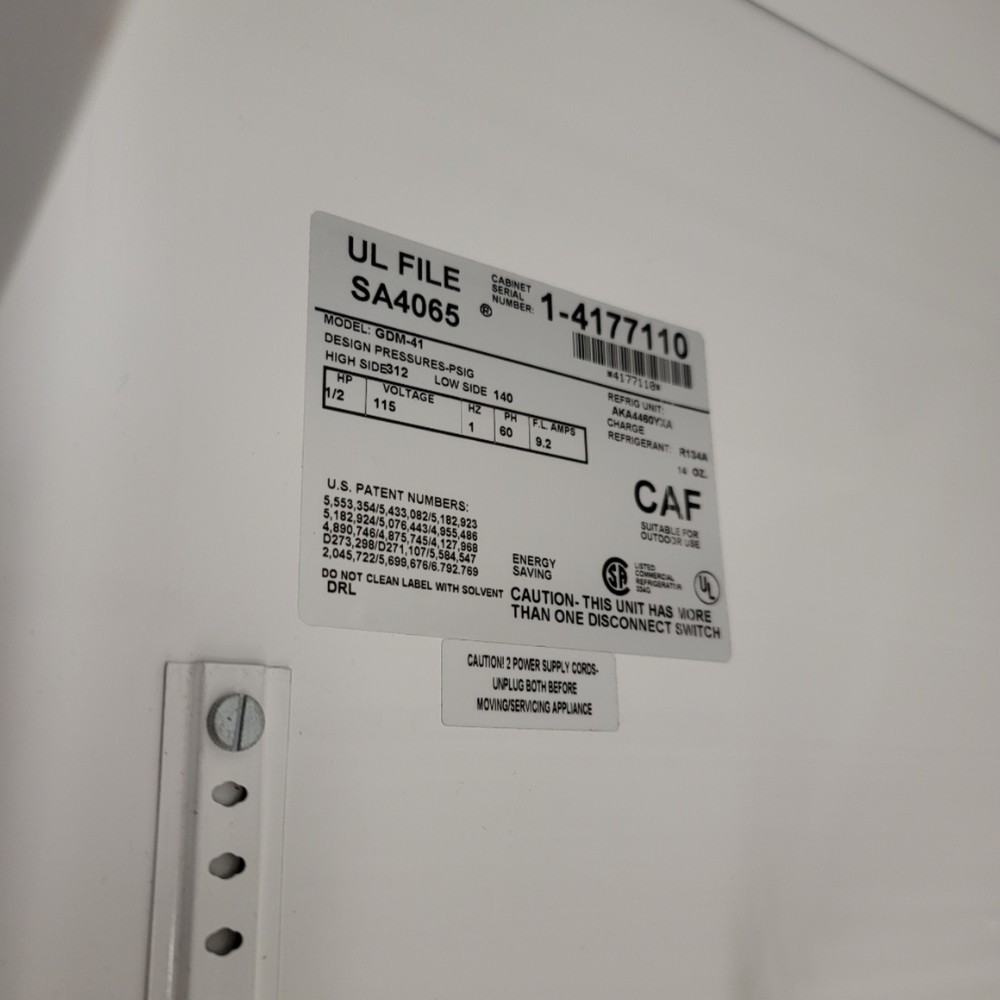 VWR GDM-41 Double Sliding Glass Door Basic Chromatography Refrigerator 115VAC