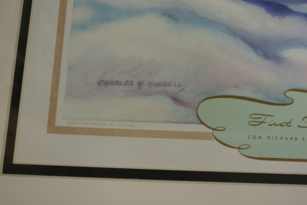 SIGNED Richard E. Byrd First South Pole Flight 1929 lithograph Charles Hubbell
