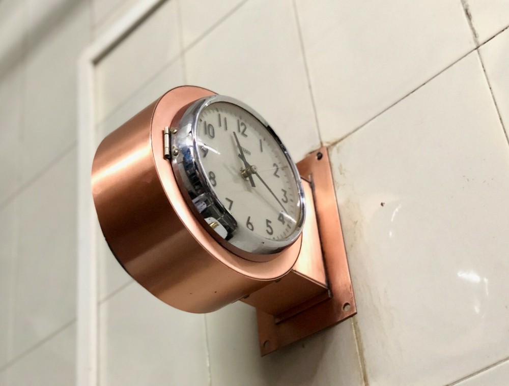 Vintage Copper Coated Citizen Wall Clock Refurbished Double Sided Antique Post