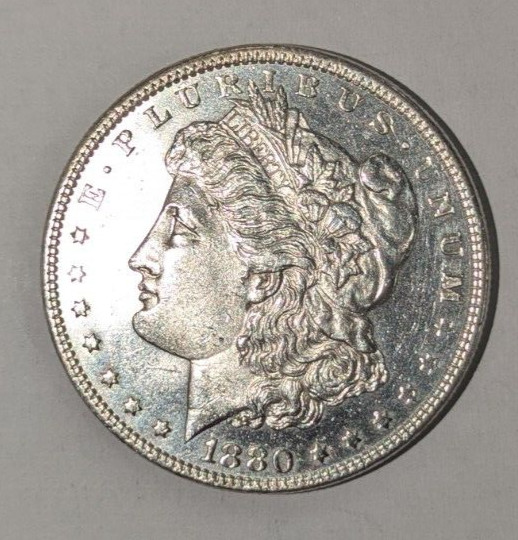 1880 P Morgan Silver Dollar ~ Blast White ~ #409
