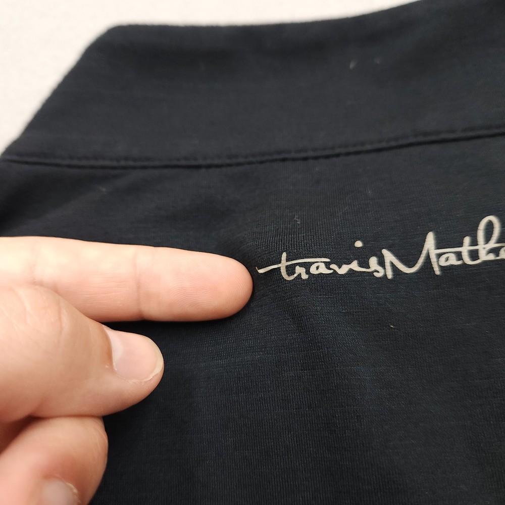 Travis Mathew Sweater Mens Medium Black 1/4 Quarter Zip Golf Pullover Sweatshirt