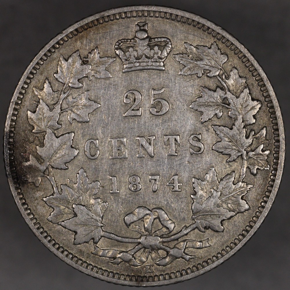 1874 H Canada Silver 25 Cents