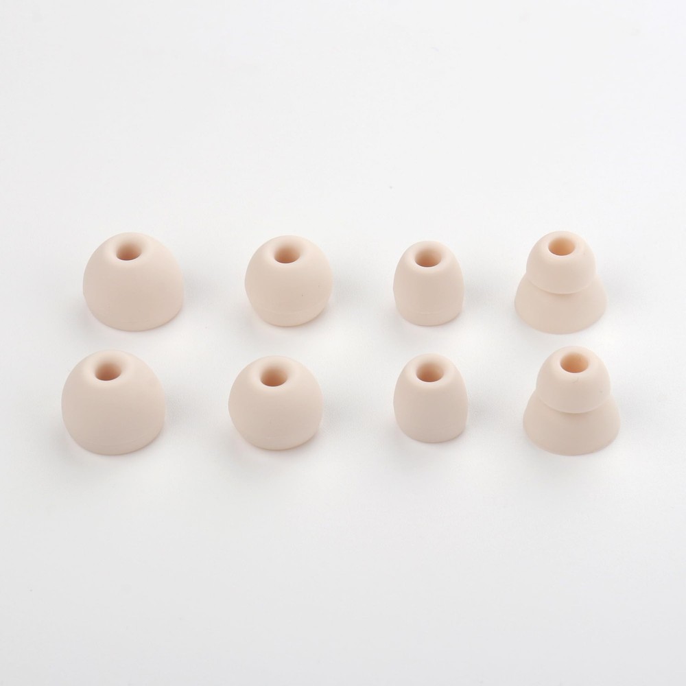 8 Pairs Replacement Eartips Silicone Buds Ear Tips Earbuds Set Lvory