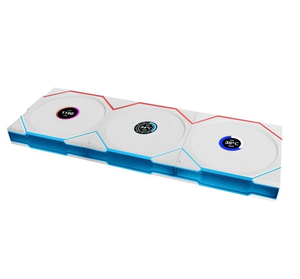 Lian Li 12RTLLCD1W3W computer cooling system Computer case Fan 12 cm White