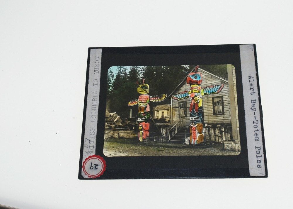 Totem Poles Alert Bay Canada  GLASS SLIDE