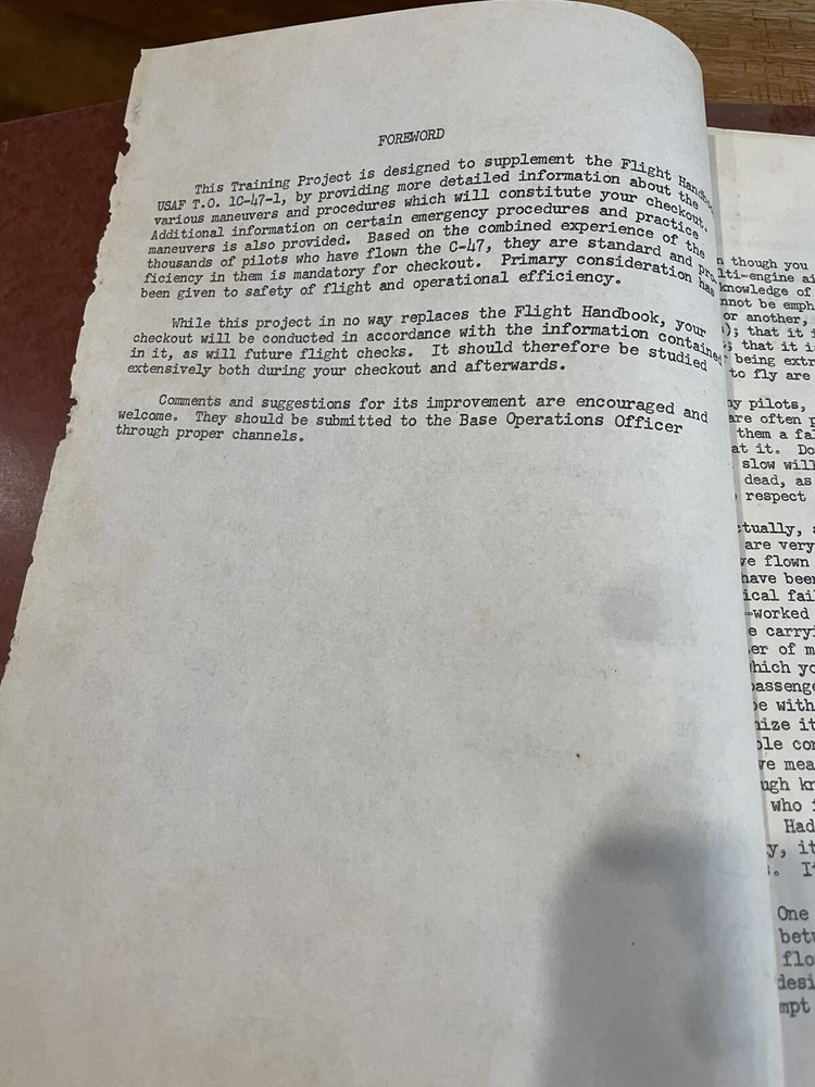 McDonnell Douglas C-47 Checkout Program Training Project Supplement