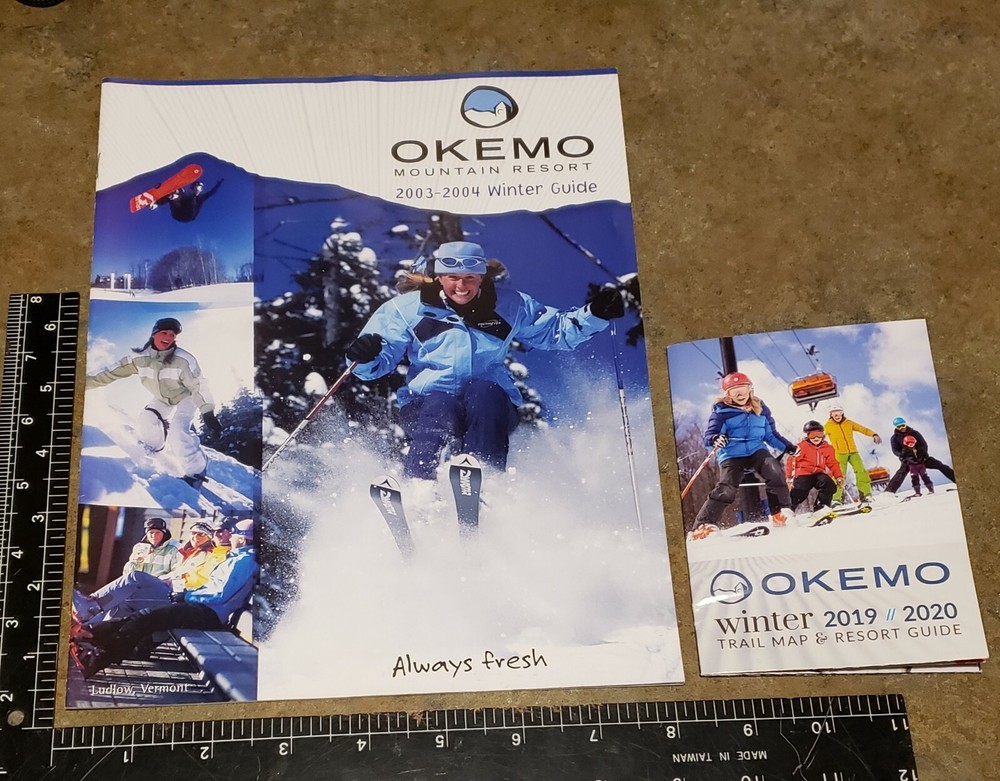 Vintage 2003/04 OKEMO WINTER 20 PAGE GUIDE PLUS A 2019/20 TRAIL MAP UNUSED MINT