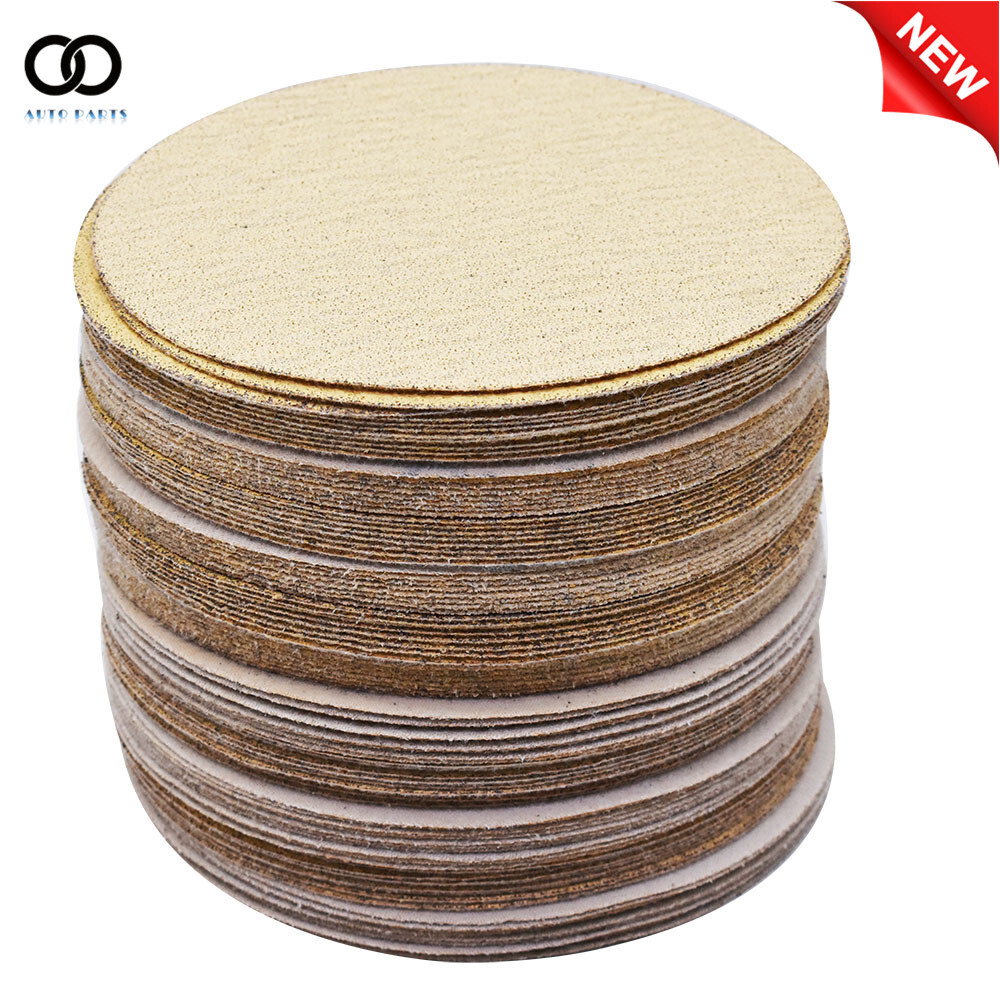 100Pcs 6" Sanding Disc NO-Hole Hook & Loop Sanding Discs 60-320 Grit Sand Paper