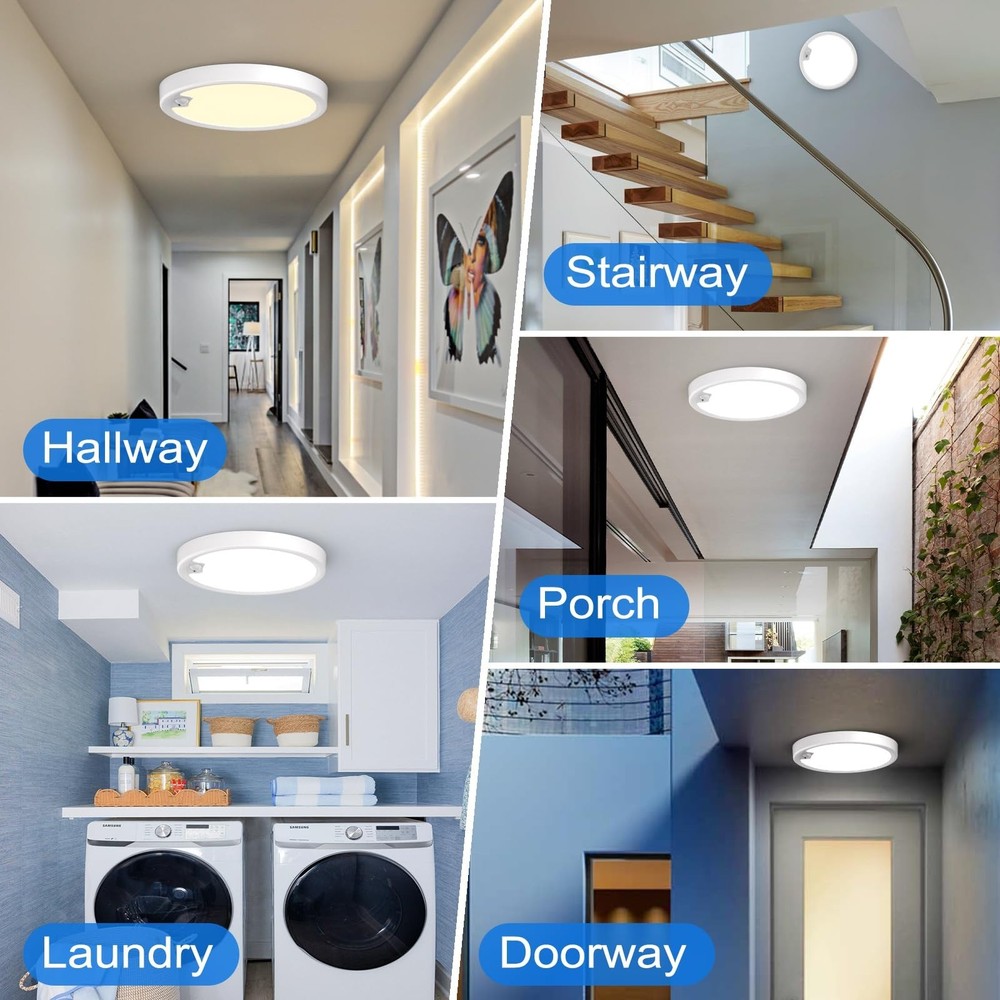 Motion Sensor Ceiling Light Wired, LED Flush Mount Ceiling Light Fixture 18W/...