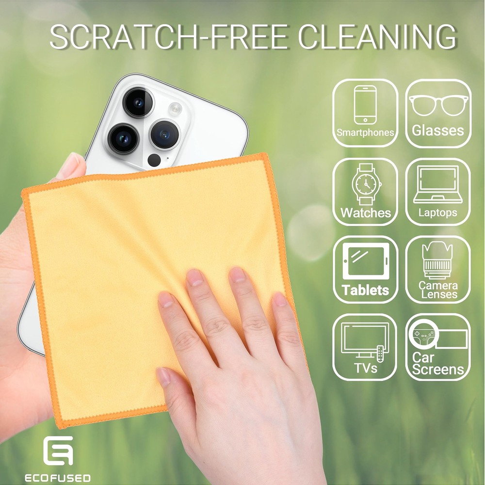 Microfiber Cleaning Cloths Double-Sided - 5 Pack - 6.6 x 6.2 inch - Assorted