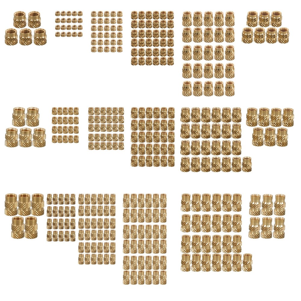 350Pack Threaded inserts kits M2-M6 Metric Internal Thread Rolled Copper Inserts