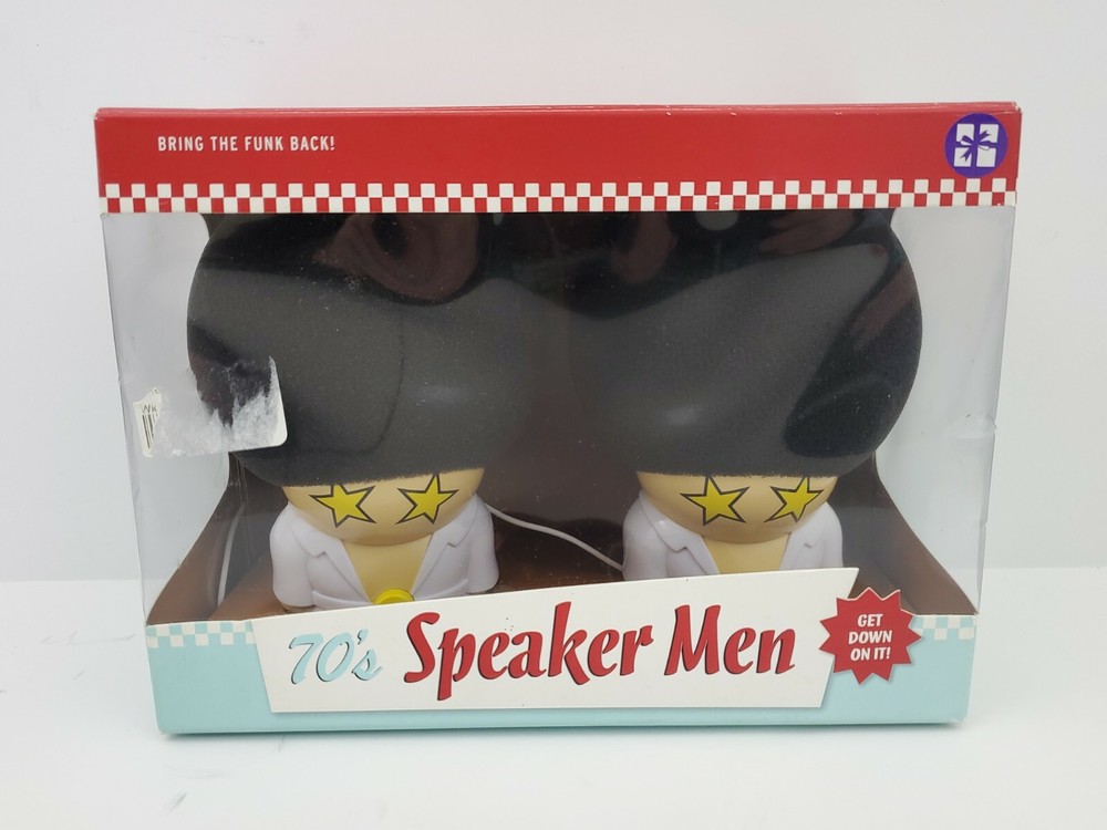 70's Speaker Men Disco Wired Computer Speakers Afro Dance Fever USB Battery