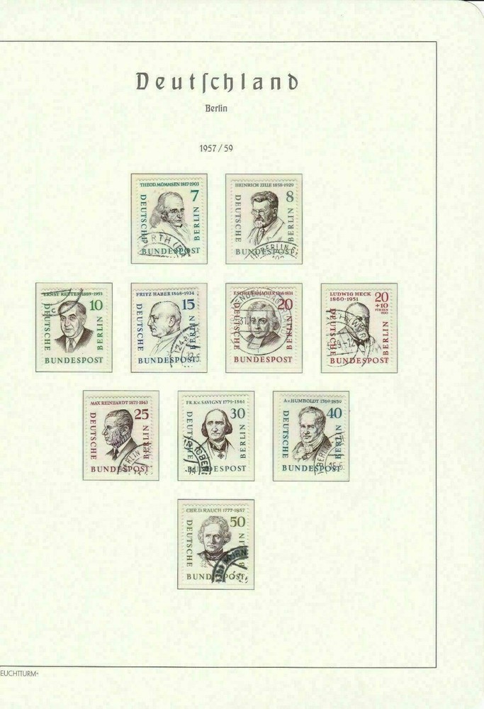 GERMANY BERLIN  1957 PORTRAITS SET CAT £22