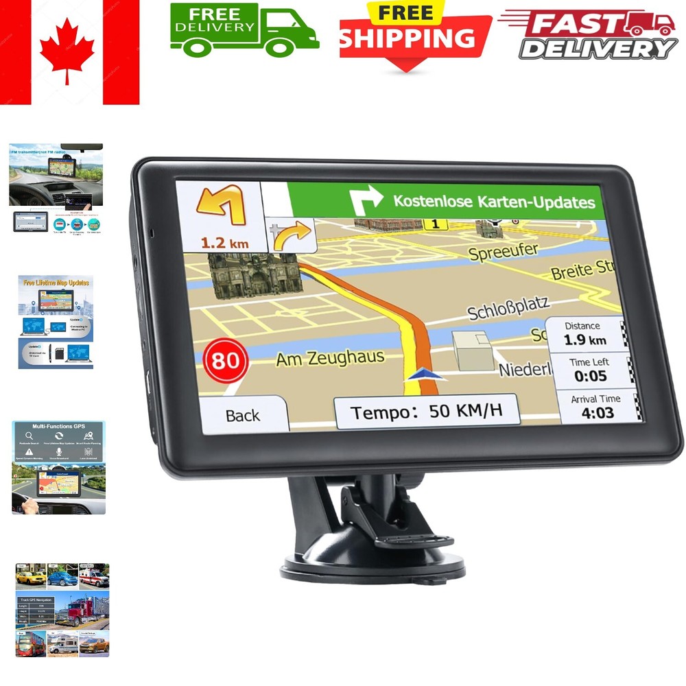 North America GPS Navigation with 2024 Maps & Multi-Language Voice Support