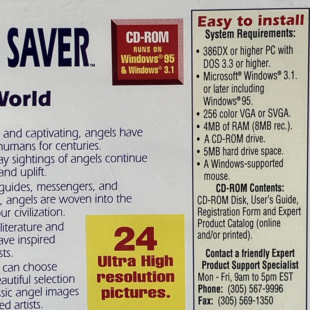 Expert Software - Angels Screen Saver CD 1997 Windows 95 Software Mint Disc