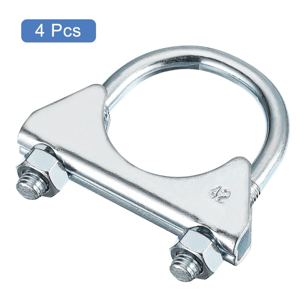 4 Set 42mm Diameter Muffler U-Bolt Clamps Saddle Type