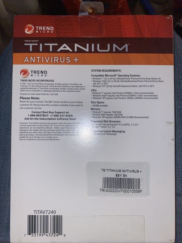 Trend Micro Titanium Antivirus Software + Antispyware Web Threat Protection NEW