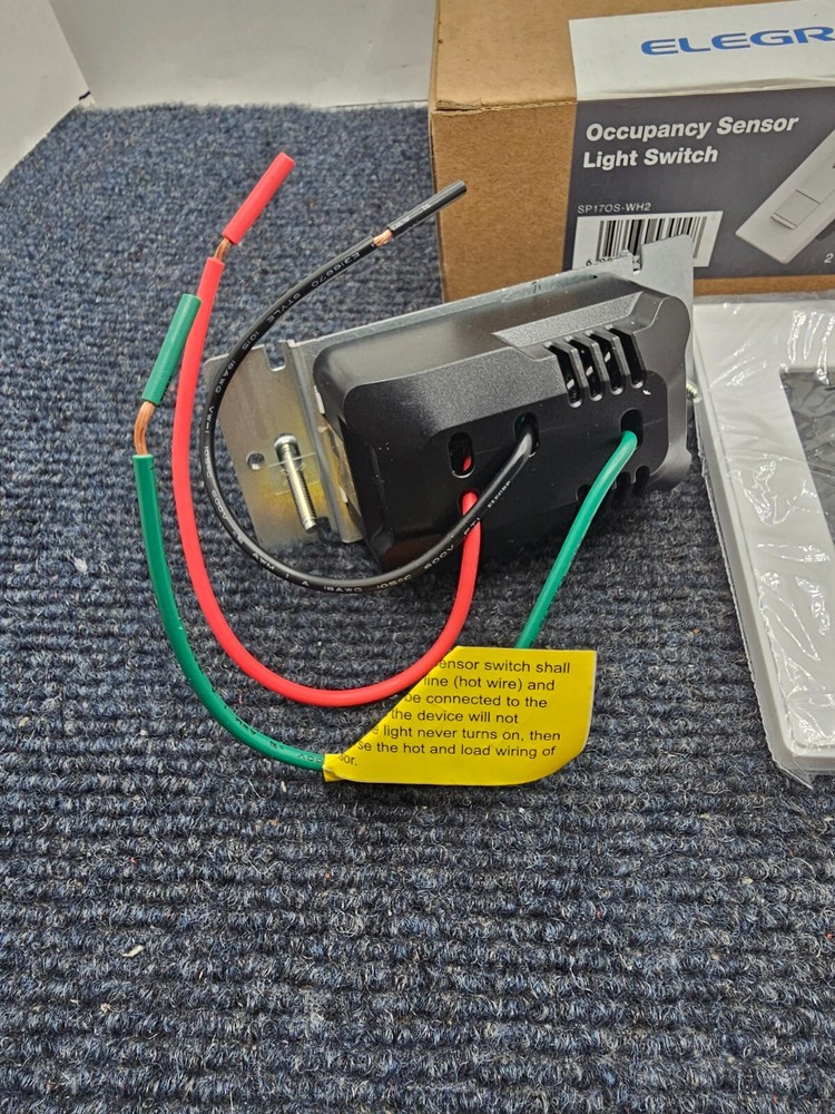 ELEGRP SP17OS-WH2 Single-Pole Occupancy Sensor Switch, PIR Motion Activated