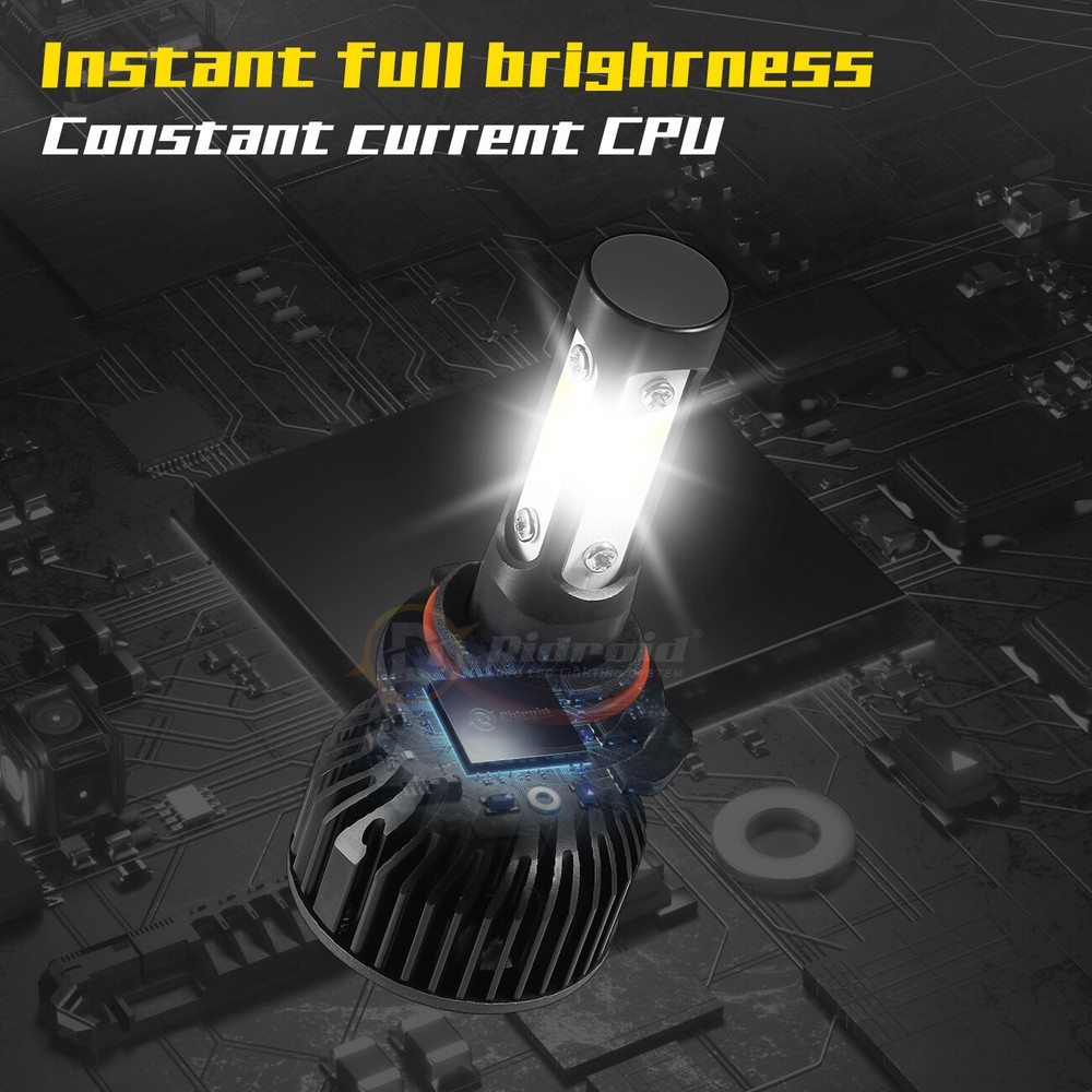2x 4-sides 9006 LED Headlight Bulb Conversion Kit Low Beam 6500K Super Bright