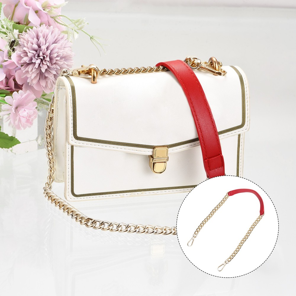 39" Iron Flat Chain Strap Purse Shoulder DIY Replacement(Red Gold)
