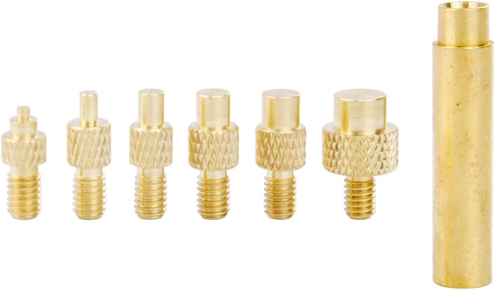 Soldering Iron Tips for Heat-Set Inserts, 7-Pack Brass Tip & Adapter Kit Comp...