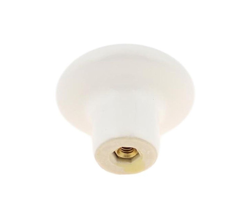 1-1/2" Ceramic Knob Black, White, and Chrome