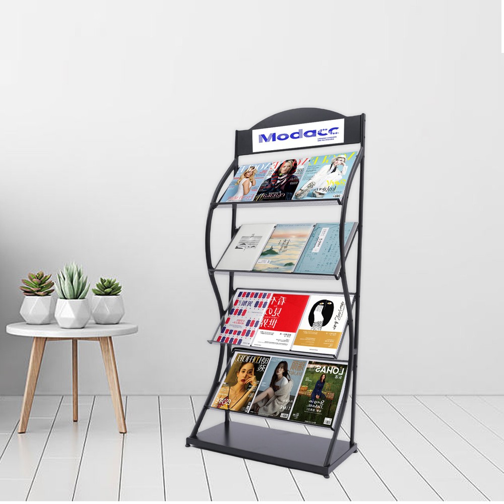 Book Shelf Rack Floor Multi-layer Storage Display Rack Newspaper Comic Display