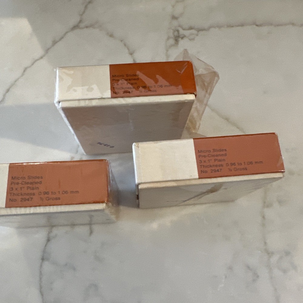 3 Corning 2947 Micro Slides – Plain Glass Microscope Slides ,(box Never Opened)