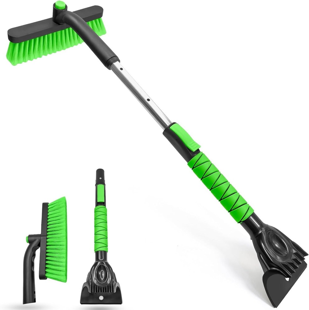 33 Inch Ice Scraper with Snow Brush for Car Windshield, Extendable Snow Scrap...