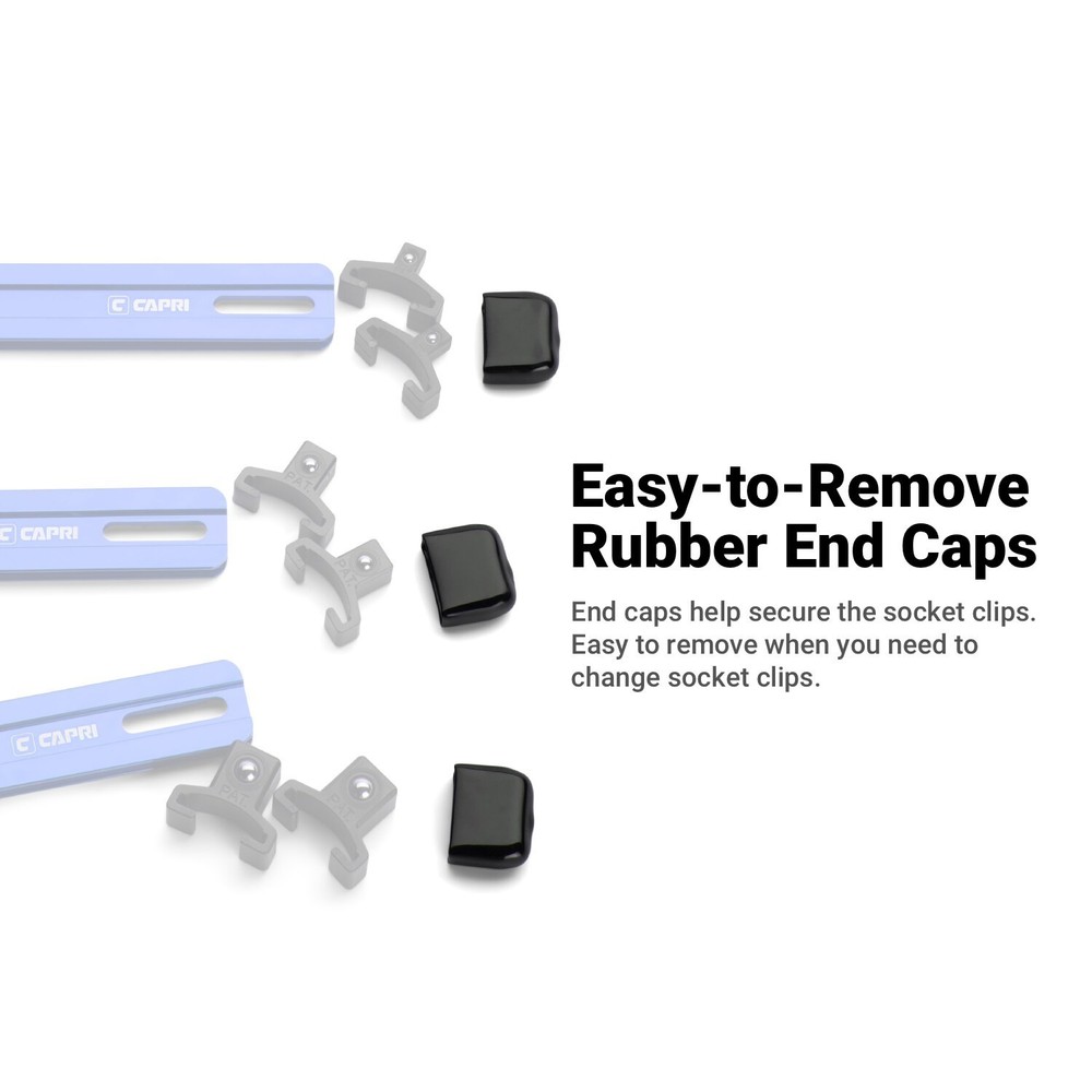 Capri Tools 10 Pack Plastic Socket Storage End Caps for Socket Rails