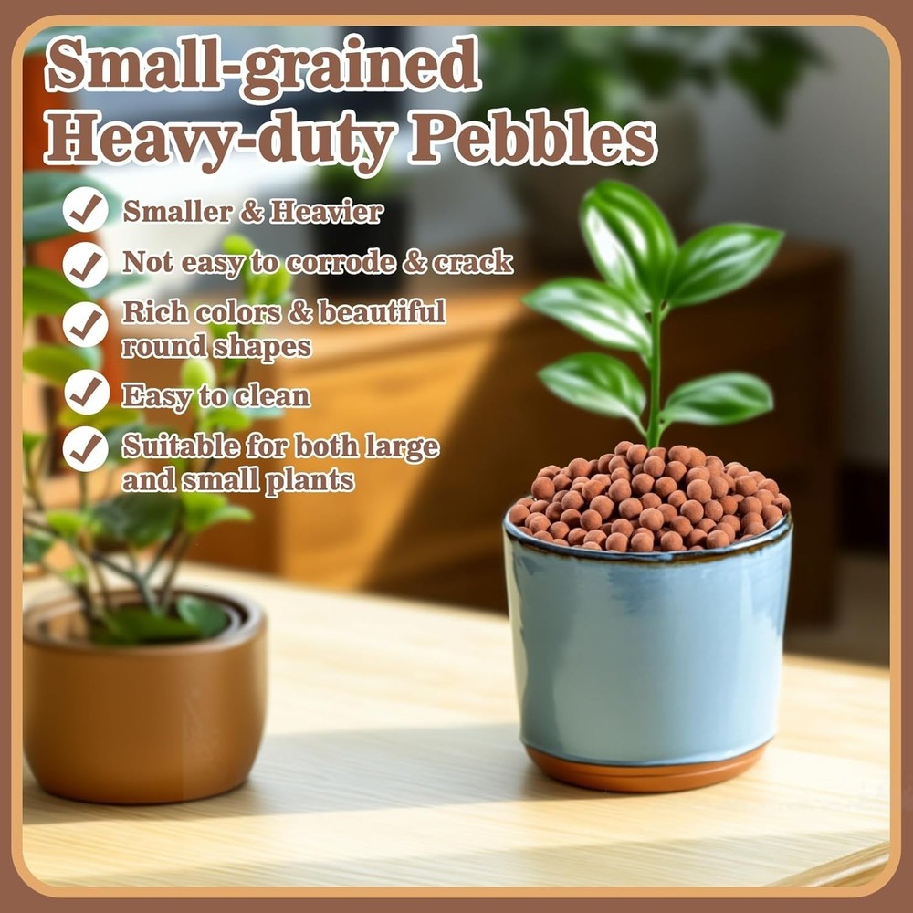 4 OZ Clay Pebbles for Plant Drainage & Decoration - Hydroponics Solution