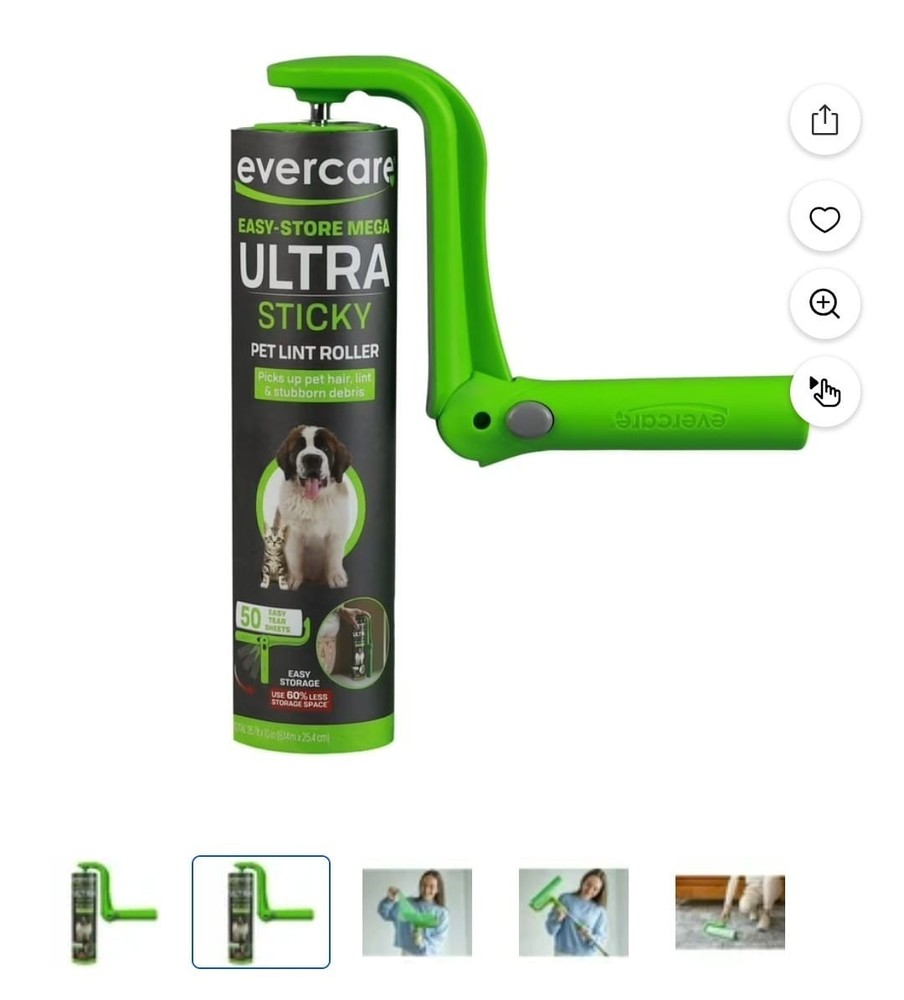 Evercare Easy Store Handheld Mega Lint Roller - 50ct