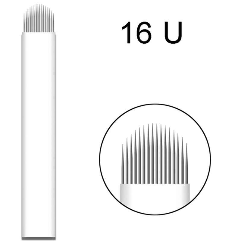 Microblading 16U Shape Permanent Makeup Tattoo Needles FOR Manual Eyebrow Blade