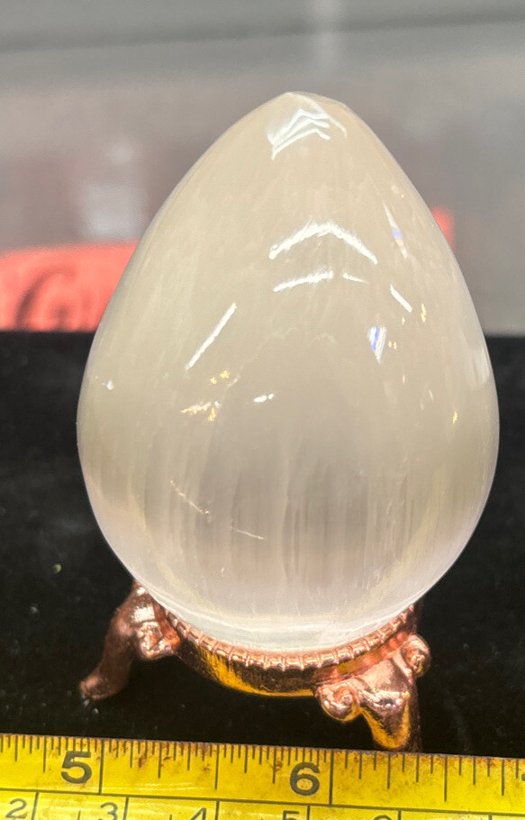 Selenite Polished 3" Egg with Stand