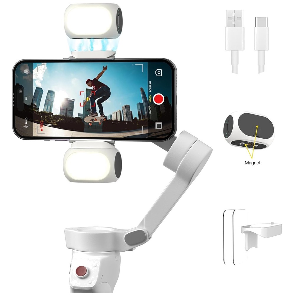 Compact Magnetic Light for DJI Gimbal - Versatile 3 Modes, 10 Brightness Options