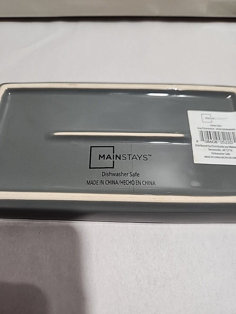 Mainstays Grey Butter Dish
