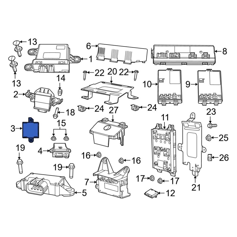 Ram 68517699AB Front Left Door Control Module