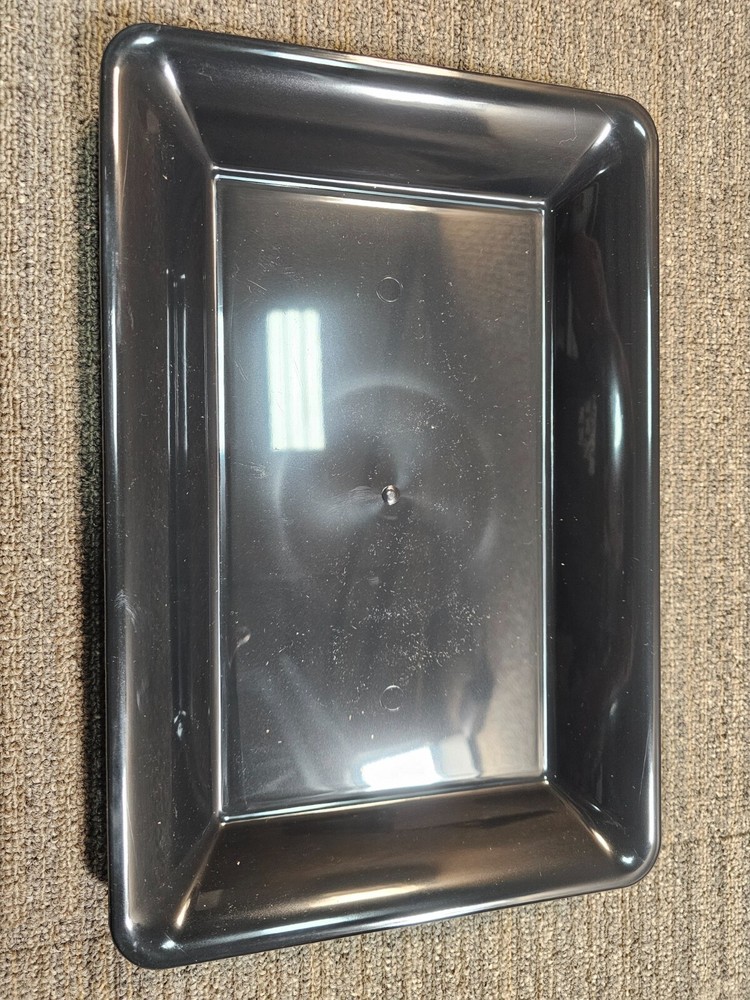 (QTY 25) Fineline RC472.BK, 10 x 14-Inch Platter Black Plastic Rectangular Tray