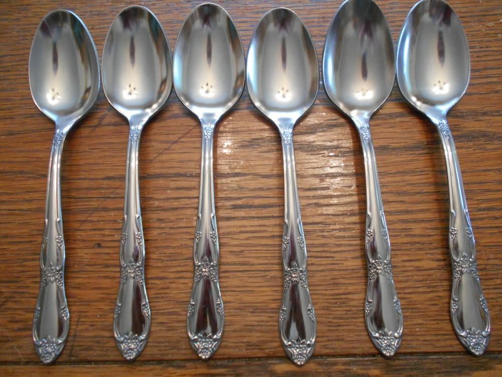 6 Rogers Stainless FENWAY Pattern Teaspoons Oneida Ltd  Flatware 2271