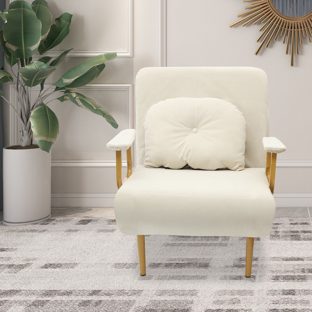 Convertible Sofa Bed Folding Sofa Bed with Pillow & 5-Gear Adjustable Backrest