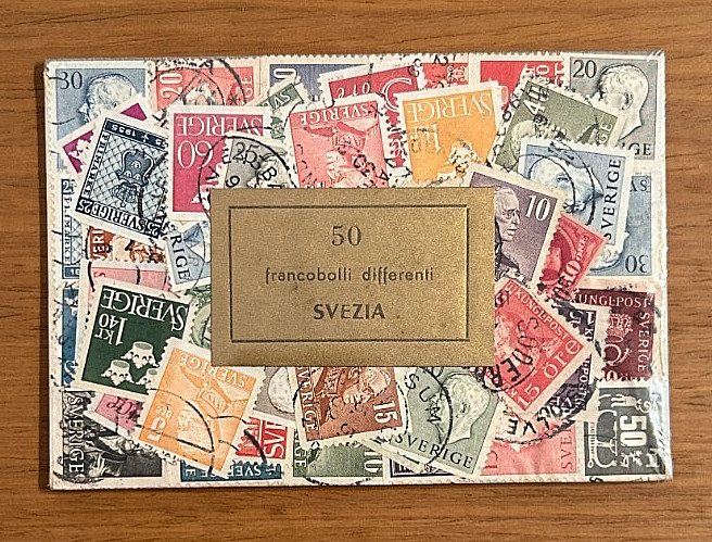 Vintage Sweden 50 Stamp Envelope