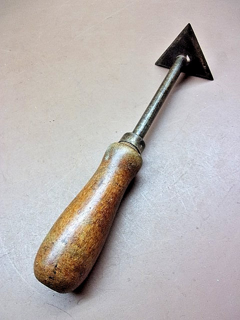 Vintage Triangular Paint Scraper 8 1/2" Long w/Wooden Handle Ready to Scrape!