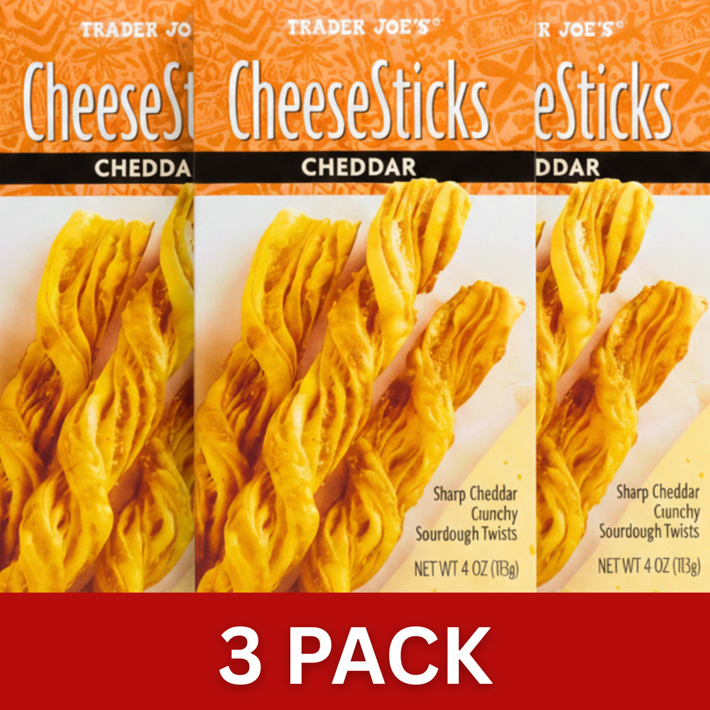 Trader Joe’s Cheese Sticks Sharp Cheddar Crunchy 4 oz (3 Pack) New