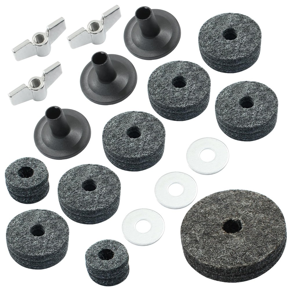 Piutouyar 18 Pcs Grey Cymbal Replacement Accessories Set, Stand