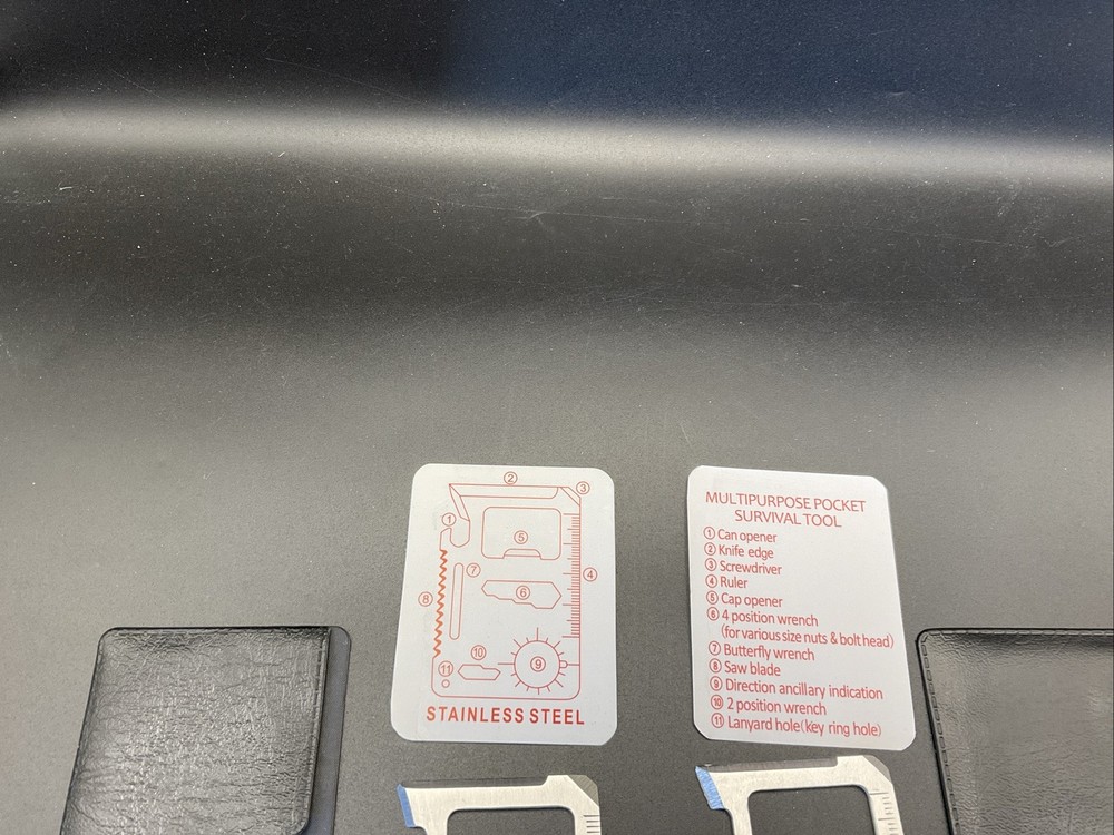 2- 11 - in- 1 Function Credit Card Size Survival Pocket Tool