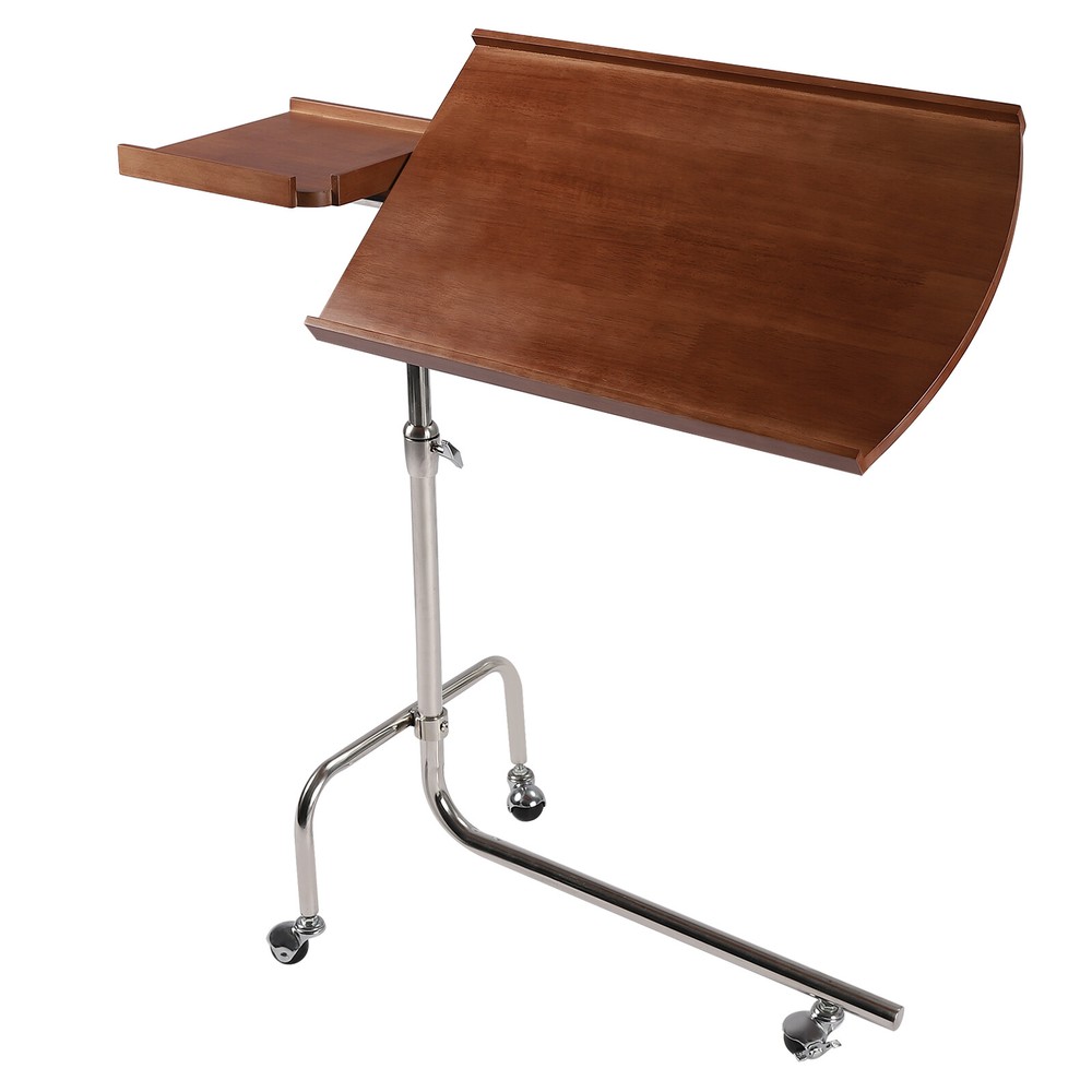Angle Height Adjustable Rolling Laptop Desk Sofa Bed Tray Notebook Table Stand
