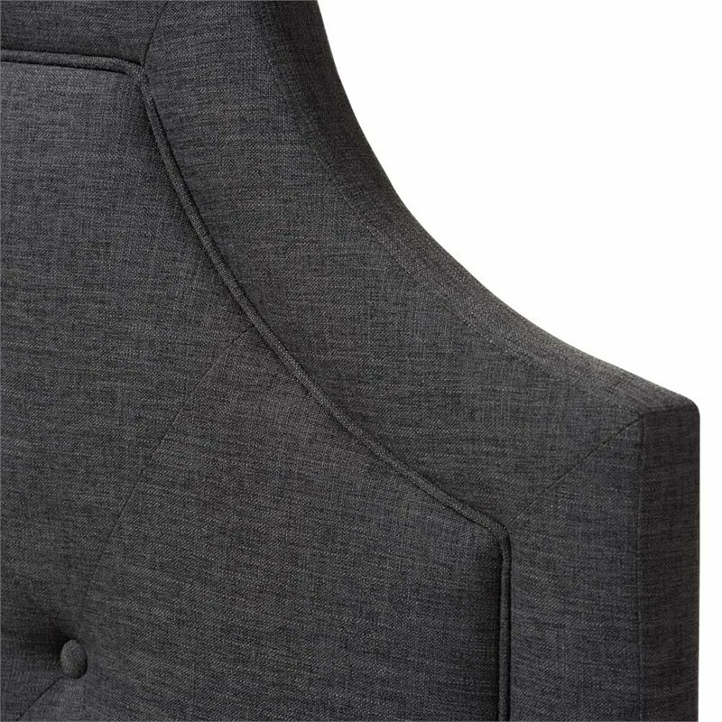 Baxton Studio Mars Fabric Tufted Full Headboard in Dark Gray