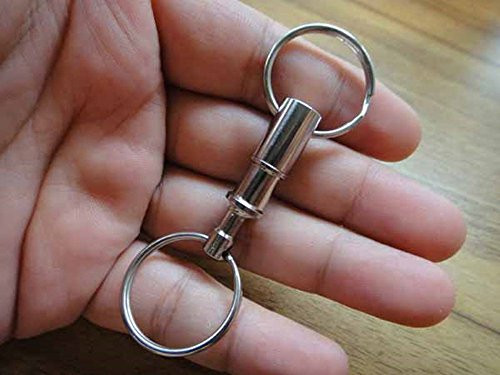 5 Pack Quick Release Detachable Pull Apart Key Rings Keychains,Double Spring