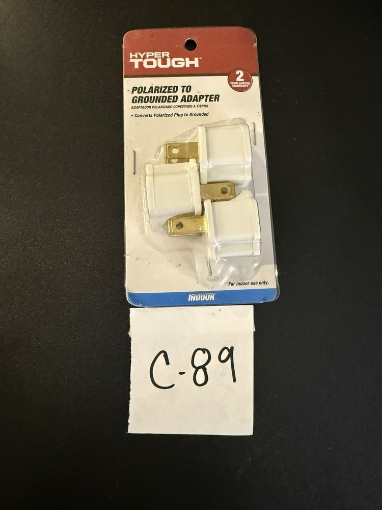 Indoor Hyper Tough Polarized Grounded Adapter, 3 Pack New