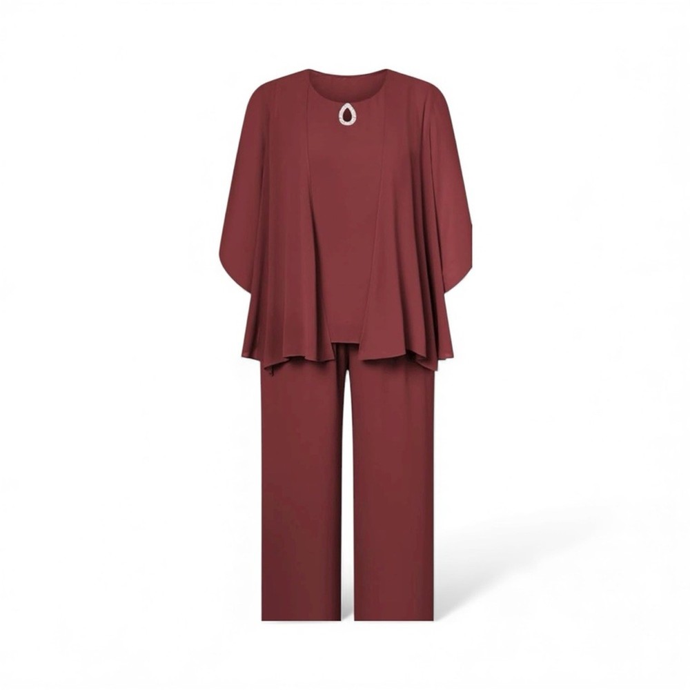 Elegant Burgundy Three-Piece Set